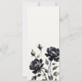 ゴシックダークウォーター色ブラックバラ結婚のメニュー 招待状 (裏面)