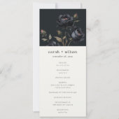 ゴシックダークウォーター色ブラックバラ結婚式 プログラム (正面)