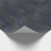 ゴシックダークオカルトゴシックブルーこうもりパターン ラッピングペーパー (角)