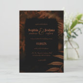 ゴシックダークオレンジ離れの秋の結婚式ハンスト 招待状 (スタンド正面)