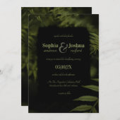 ゴシックダークグ離れリーングの結婚ハンドスティング 招待状 (正面/裏面)