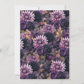 ゴシックダークスカルフローラハロウィーンブライダルシャワー 招待状 (裏面)