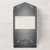 ゴシックダークスケルトン&バラハートQRコード オールインワン招待状 (外側)