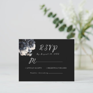 ゴシックダークハロウィン結婚ズブラックRSVP ポストカード