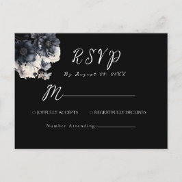 ゴシックダークハロウィン結婚ズブラックRSVP ポストカード