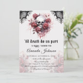 ゴシックダークバラスカルハロウィーンブライダルシャワー 招待状 (スタンド正面)