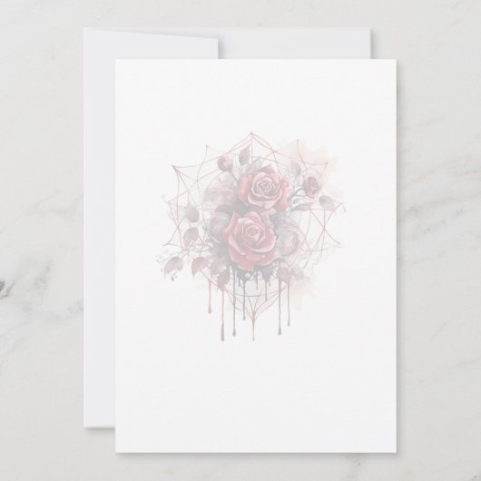 ゴシックダークバラスカルハロウィーンブライダルシャワー 招待状 (裏面)