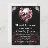 ゴシックダークバラスカルハロウィーンブライダルシャワー 招待状 (正面)