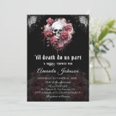 ゴシックダークバラスカルハロウィーンブライダルシャワー 招待状 (スタンド正面)