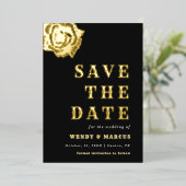 ゴシックダークバラ結婚フラワーの審美的な実在フォイル 箔招待状 (立ち正面)