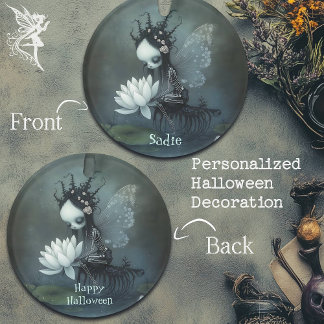 ゴシックダークファンタジー妖精スケルトン名前をカスタムする オーナメント