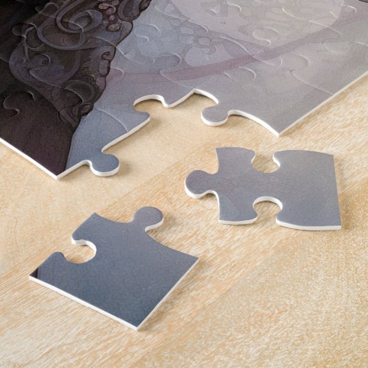 ゴシックダークフェアリーガールファンタジーアート ジグソーパズル (側面)