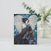 ゴシックダークフェアリーガールファンタジーアート ポストカード (スタンド正面)