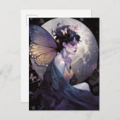 ゴシックダークフェアリーガールファンタジーアート ポストカード (正面/裏面)