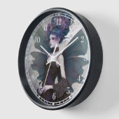 ゴシックダークフェアリーガールファンタジーアート 壁時計 (傾斜)