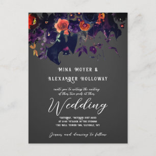 ゴシックダークフローラとこうもりQRC 結婚's ポストカード
