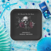 ゴシックダークフローラスカルハロウィーンブライダルシャワー ペーパープレート (パーティー)