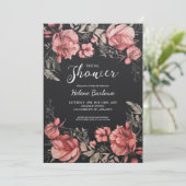 ゴシックダークムーディーズフローラブライダルシャワー 招待状 (スタンド正面)