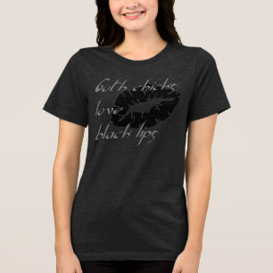 ゴシックチックラブブラックリップハロウィーンユーモア トライブレンドTシャツ