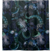 ゴシックチュルフターコイズ触手（花あり） シャワーカーテン (正面)