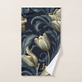 ゴシックチューリップフローラモノグラムピックボールタオル ハンドタオル