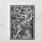 ゴシックティルデス私たちパーティースケルトンカップルのシャワー 招待状 (正面)