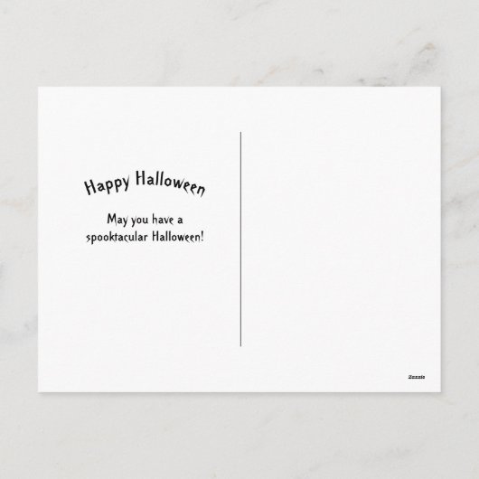 ゴシックティール（緑がかった色）フローラクロウハロウィーン シーズンポストカード (裏面)