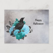 ゴシックティール(緑がかった色)フローラレイベンハロウィーン シーズンポストカード (正面)