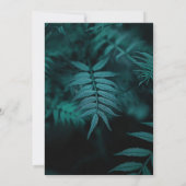 ゴシックティール（緑がかった色）結婚ブラックのダーク離れハンドスト 招待状 (裏面)