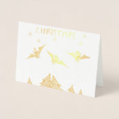 ゴシックテーマのクリスマスカードと帽子のかわいいこうもり。 箔カード (正面)