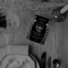 ゴシックテーマブラックバチェロレッテ 箔招待状