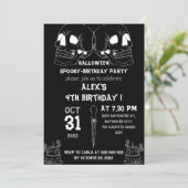 ゴシックテーマ、ハロウィーン誕生日パーティーの招待状 招待状 (スタンド正面)