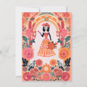 ゴシックデイの死んだブライダルシャワースケルトンガール 招待状 (裏面)