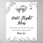 ゴシックデイトナイトアイディアサインブライダルシャワー ポスター (正面)