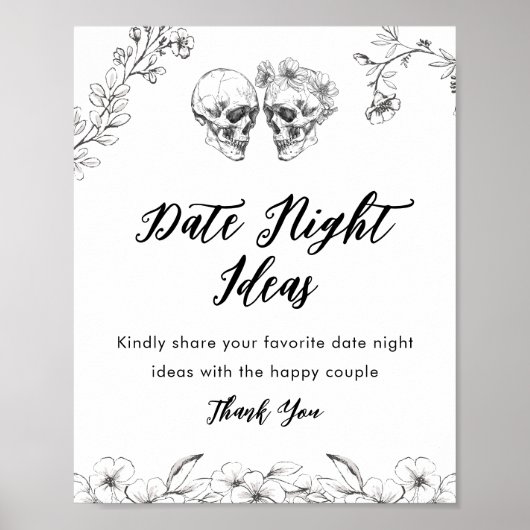 ゴシックデイトナイトアイディアサインブライダルシャワー ポスター (正面)