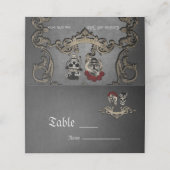 ゴシックデザインとクールスカル プレイスカード (外部開封)