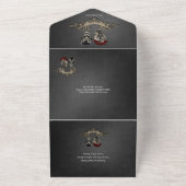 ゴシックデザインクールスカルf オールインワン招待状 (外側)