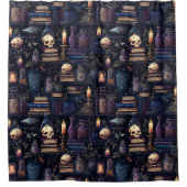 ゴシックデザインパターン（青と紫） シャワーカーテン (正面)