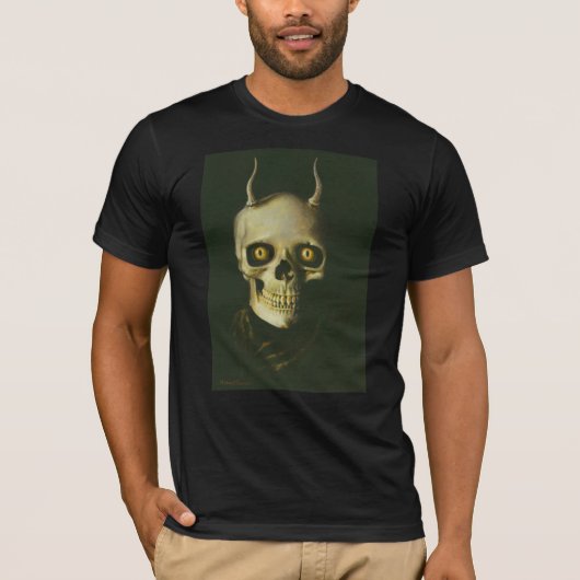 ゴシックデビルスカルメンズTシャツ Tシャツ (正面)