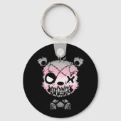 ゴシックデミギルプライド国旗の色付きクマ キーホルダー (正面)