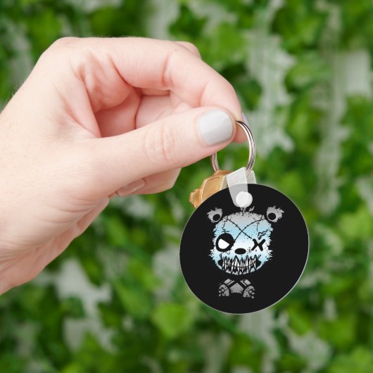 ゴシックデミボーイプライド旗色クマ キーホルダー (手)