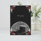 ゴシックトップハットとファン ヴィクトリアンウェディング 招待状 (スタンド正面)