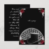 ゴシックトップハットとファン ヴィクトリアンウェディング 招待状 (正面/裏面)