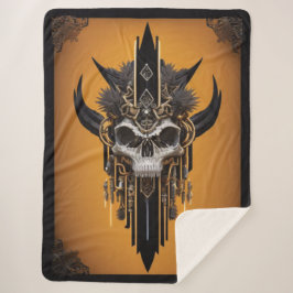 ゴシックトライバルスカルシェルパブランケット シェルパブランケット