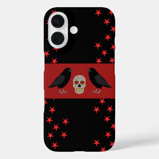 ゴシックドクロと守護の黒鴉 ハロウィン Case-Mate iPhoneケース (裏面)