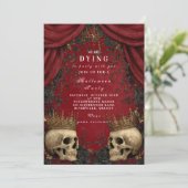 ゴシックドクロと黒薔薇のハロウィンパーティー 招待状 (スタンド正面)