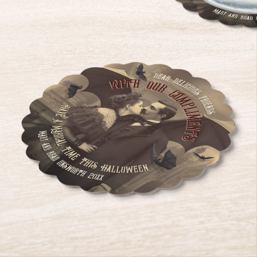 ゴシックドラキュラとビクトリアン美しいロマンチック ペーパーコースター (アングル)