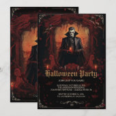 ゴシックドラキュラハロウィンパーティー 招待状 (正面/裏面)