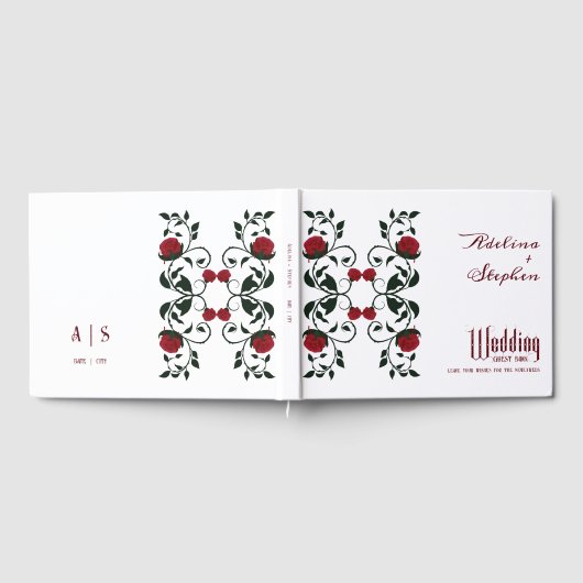 ゴシックドリップレッドローゼムーディーズ結婚ズ ゲストブック (全面)