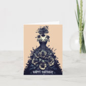 ゴシックドレスフラワーアート誕生日カード カード (正面)